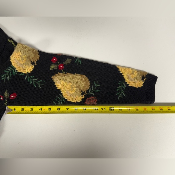 Vtg Talbots Hand Knit Linen Cotton Sweater Pear Pinecones Nature Holiday Women M - Picture 4 of 10